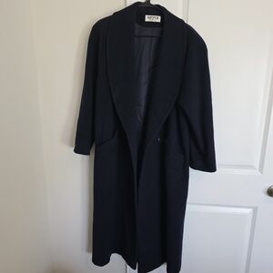 Kasper For A.S.L 100% Wool Long Coat, Made In USA.